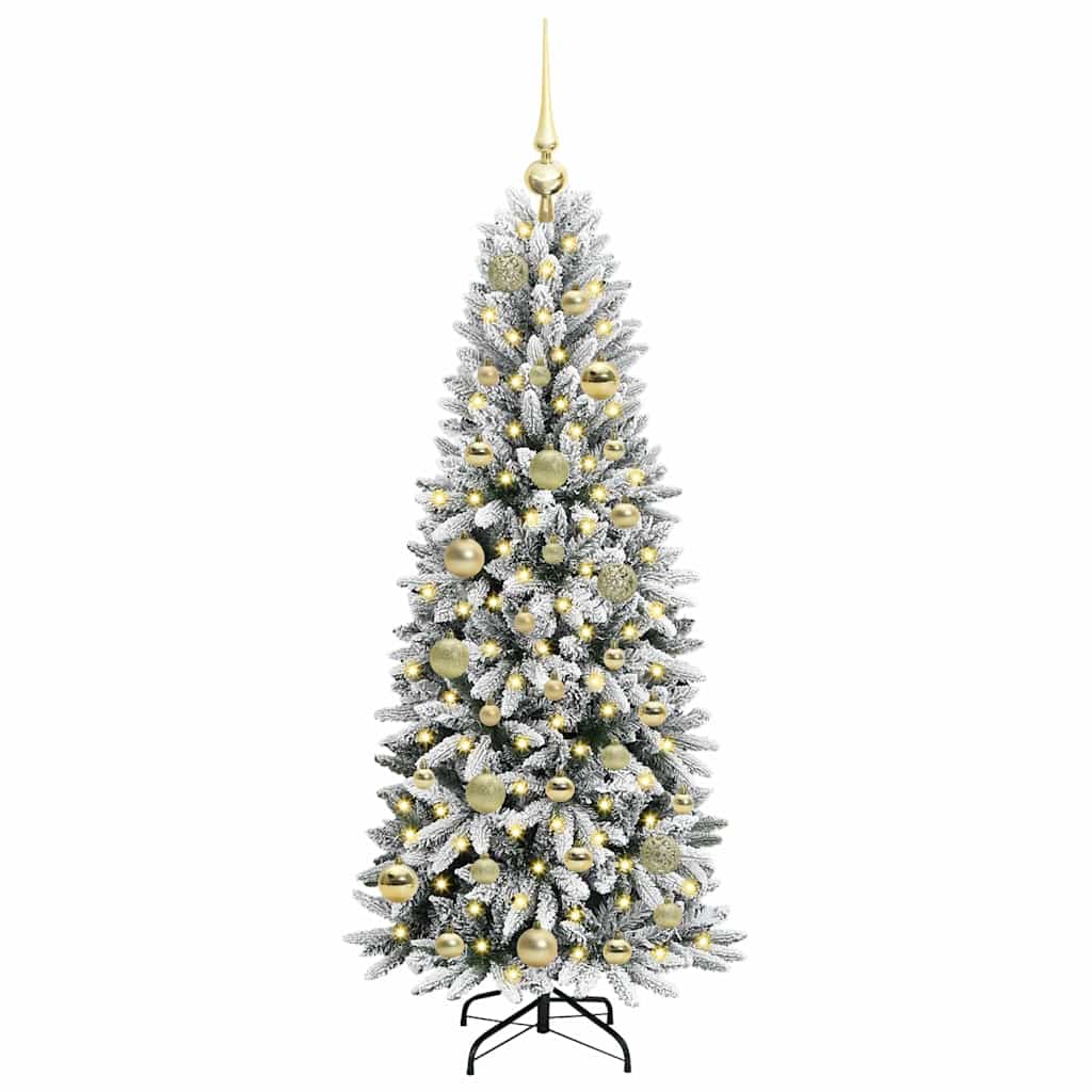 vidaXL Künstlicher Weihnachtsbaum mit 150 LEDs mit Ständer Weiß 120 cm