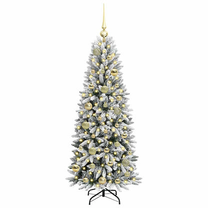 vidaXL Künstlicher Weihnachtsbaum mit 150 LEDs mit Ständer Weiß 120 cm