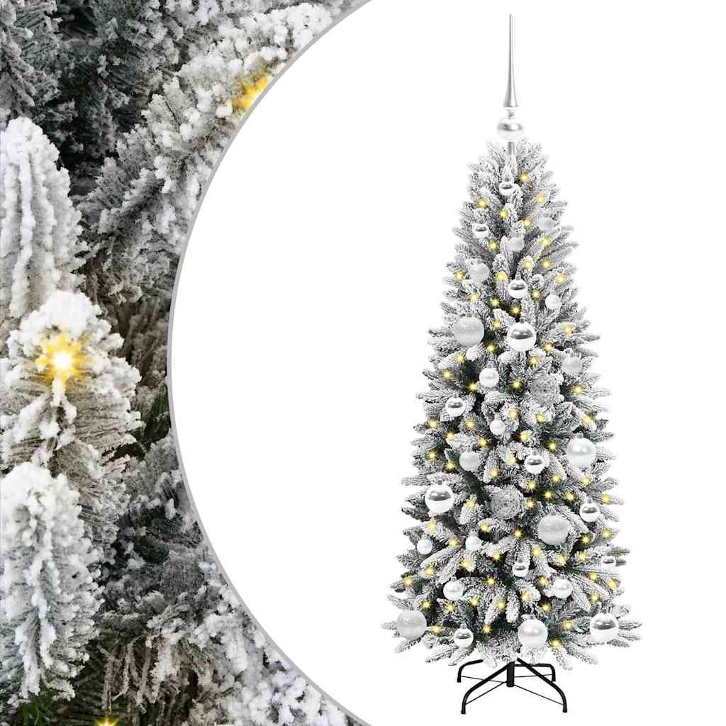 vidaXL Künstlicher Weihnachtsbaum mit 150 LEDs mit Ständer Weiß 120 cm