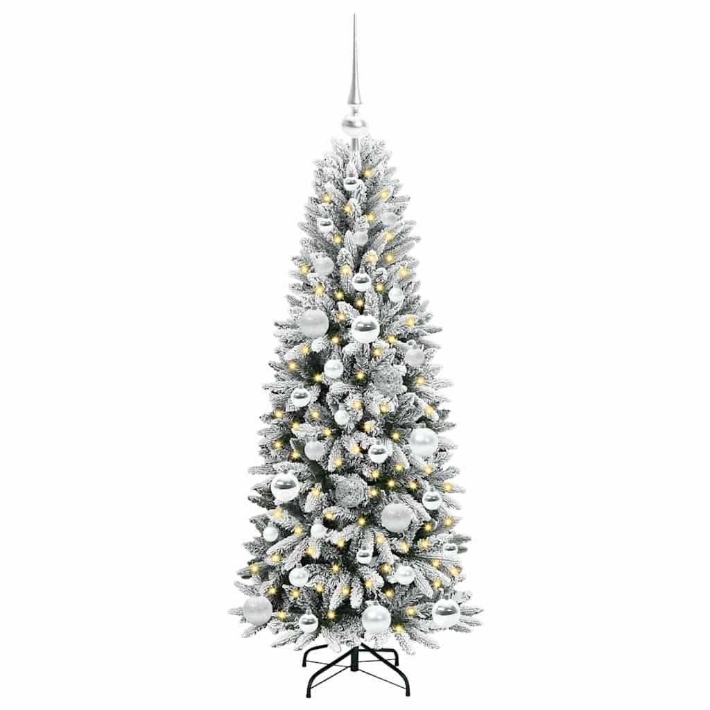 vidaXL Künstlicher Weihnachtsbaum mit 150 LEDs mit Ständer Weiß 120 cm