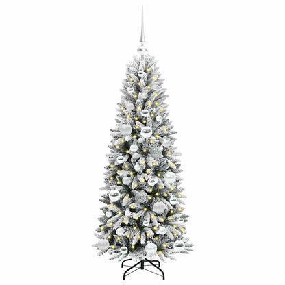 vidaXL Künstlicher Weihnachtsbaum mit 150 LEDs mit Ständer Weiß 120 cm