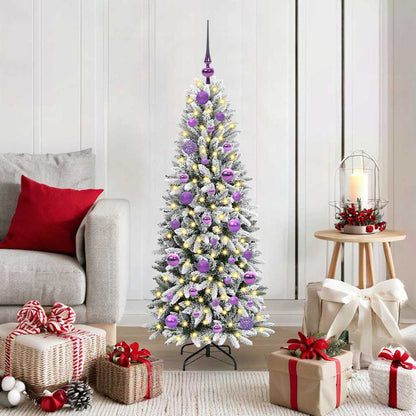 vidaXL Künstlicher Weihnachtsbaum mit 150 LEDs mit Ständer Weiß 120 cm