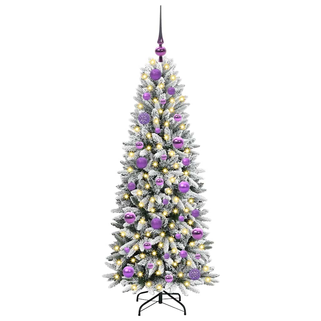 vidaXL Künstlicher Weihnachtsbaum mit 150 LEDs mit Ständer Weiß 120 cm
