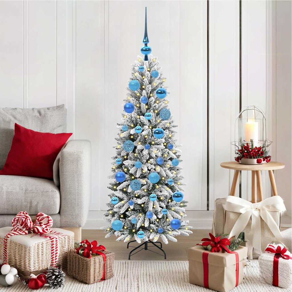 vidaXL Künstlicher Weihnachtsbaum mit 150 LEDs mit Ständer Weiß 120 cm
