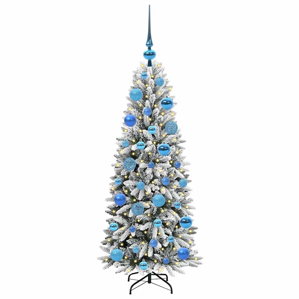 vidaXL Künstlicher Weihnachtsbaum mit 150 LEDs mit Ständer Weiß 120 cm