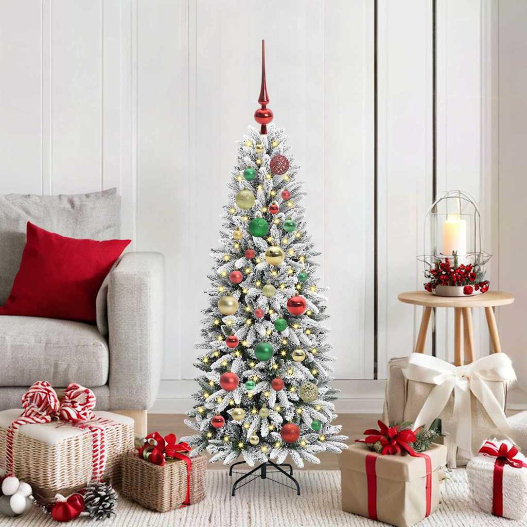 vidaXL Künstlicher Weihnachtsbaum mit 150 LEDs mit Ständer Weiß 120 cm