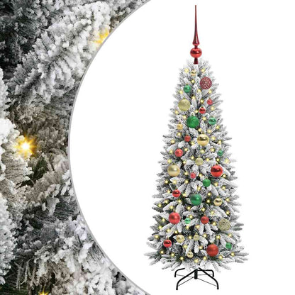 vidaXL Künstlicher Weihnachtsbaum mit 150 LEDs mit Ständer Weiß 120 cm
