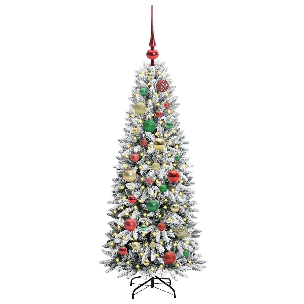 vidaXL Künstlicher Weihnachtsbaum mit 150 LEDs mit Ständer Weiß 120 cm