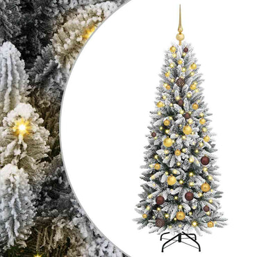 vidaXL Künstlicher Weihnachtsbaum mit 150 LEDs mit Ständer Weiß 150 cm