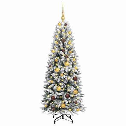 vidaXL Künstlicher Weihnachtsbaum mit 150 LEDs mit Ständer Weiß 150 cm