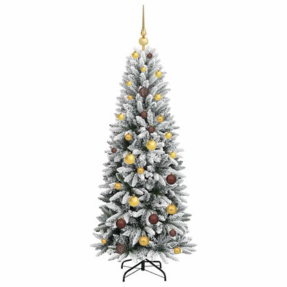 vidaXL Künstlicher Weihnachtsbaum mit 150 LEDs mit Ständer Weiß 150 cm