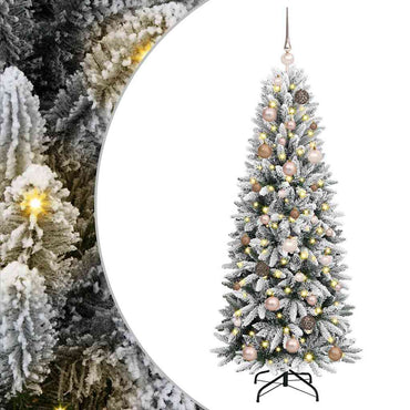 vidaXL Künstlicher Weihnachtsbaum mit 150 LEDs mit Ständer Weiß 150 cm