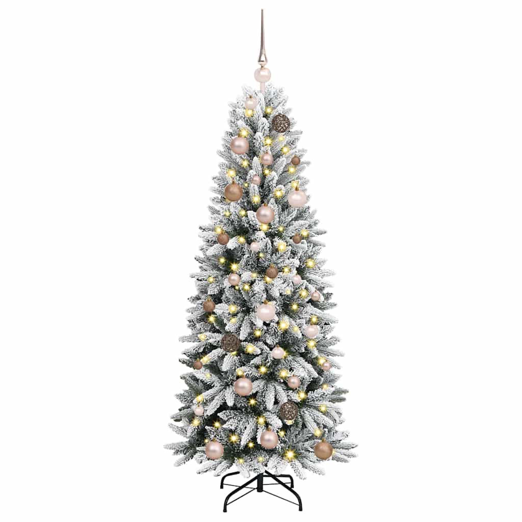 vidaXL Künstlicher Weihnachtsbaum mit 150 LEDs mit Ständer Weiß 150 cm