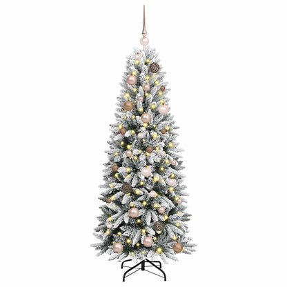 vidaXL Künstlicher Weihnachtsbaum mit 150 LEDs mit Ständer Weiß 150 cm