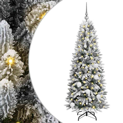 Künstlicher Weihnachtsbaum mit 150 LEDs mit Ständer Weiß 150 cm