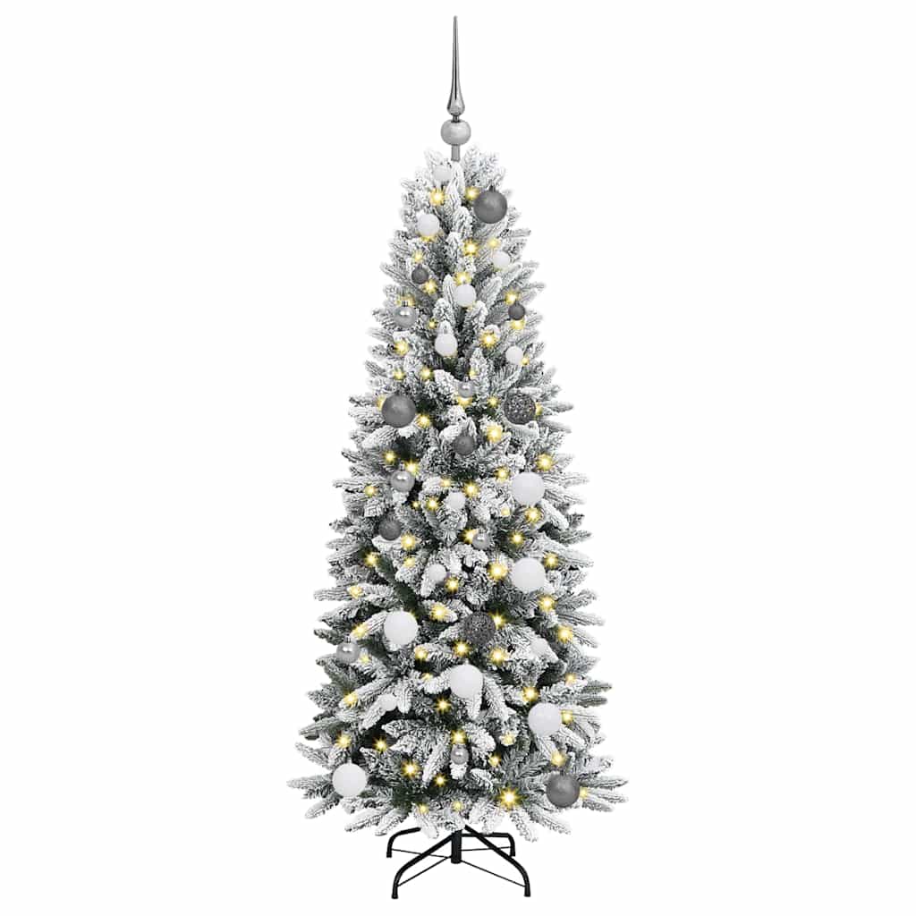 Künstlicher Weihnachtsbaum mit 150 LEDs mit Ständer Weiß 150 cm
