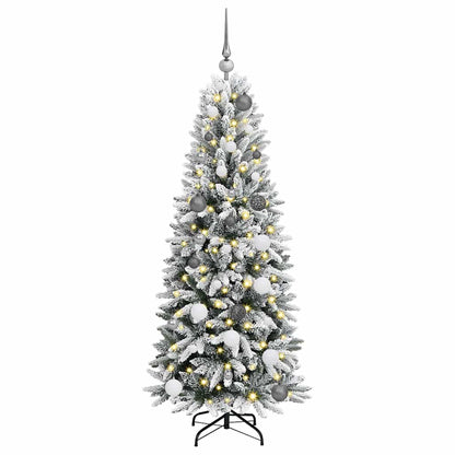 Künstlicher Weihnachtsbaum mit 150 LEDs mit Ständer Weiß 150 cm