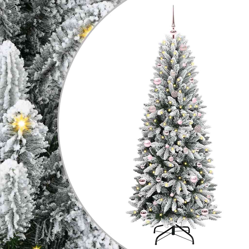 vidaXL Künstlicher Weihnachtsbaum mit 150 LEDs mit Ständer Weiß 150 cm