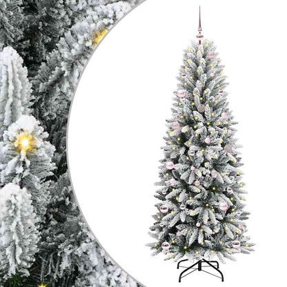 vidaXL Künstlicher Weihnachtsbaum mit 150 LEDs mit Ständer Weiß 150 cm