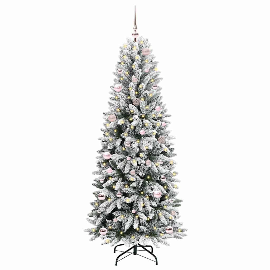 vidaXL Künstlicher Weihnachtsbaum mit 150 LEDs mit Ständer Weiß 150 cm