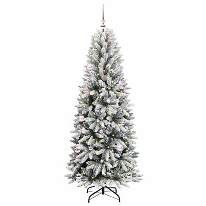 vidaXL Künstlicher Weihnachtsbaum mit 150 LEDs mit Ständer Weiß 150 cm