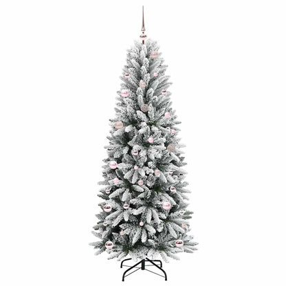 vidaXL Künstlicher Weihnachtsbaum mit 150 LEDs mit Ständer Weiß 150 cm