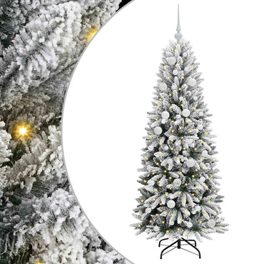 vidaXL Künstlicher Weihnachtsbaum mit 150 LEDs mit Ständer Weiß 150 cm
