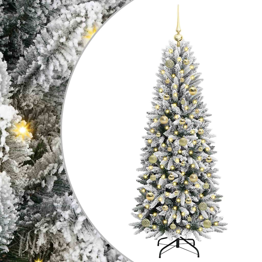 vidaXL Künstlicher Weihnachtsbaum mit 150 LEDs mit Ständer Weiß 150 cm