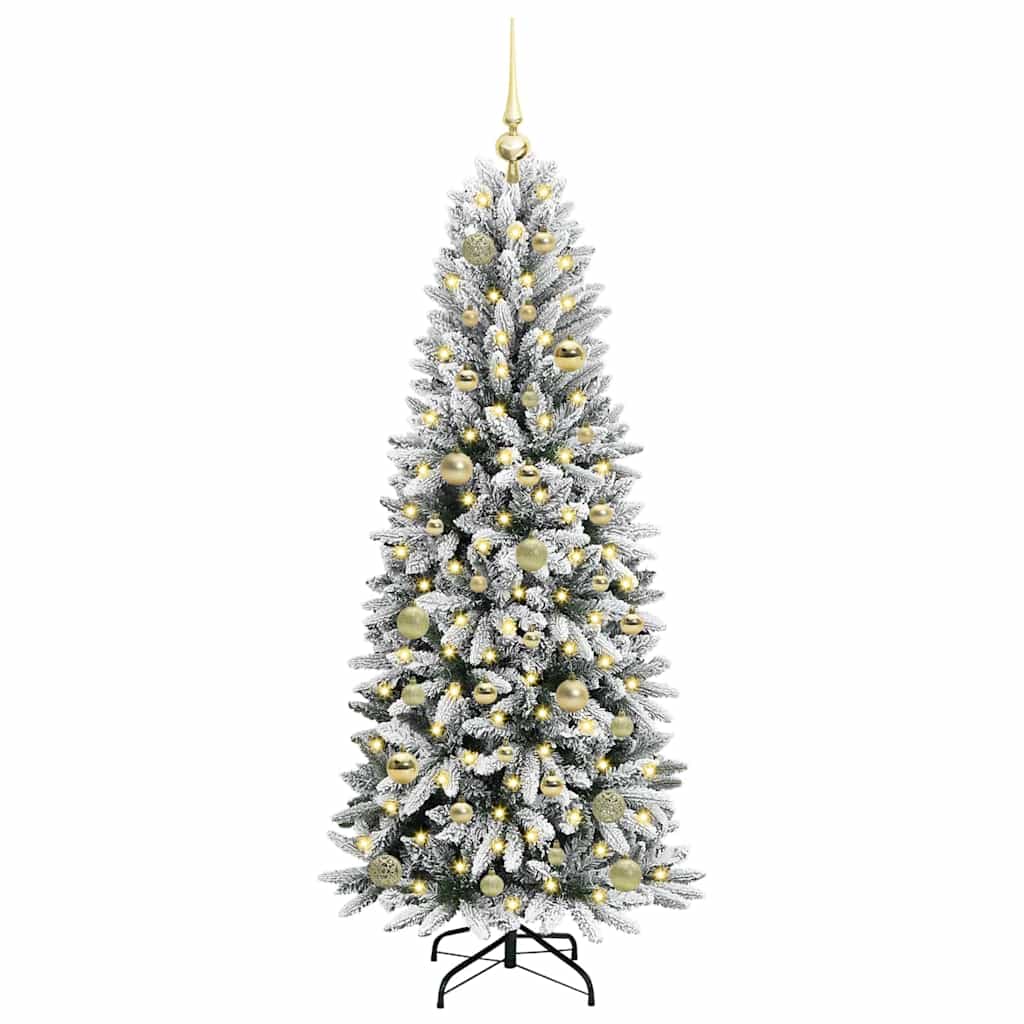 vidaXL Künstlicher Weihnachtsbaum mit 150 LEDs mit Ständer Weiß 150 cm