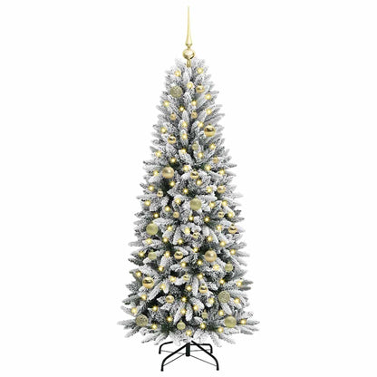 vidaXL Künstlicher Weihnachtsbaum mit 150 LEDs mit Ständer Weiß 150 cm