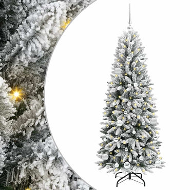 vidaXL Künstlicher Weihnachtsbaum mit 150 LEDs mit Ständer Weiß 150 cm