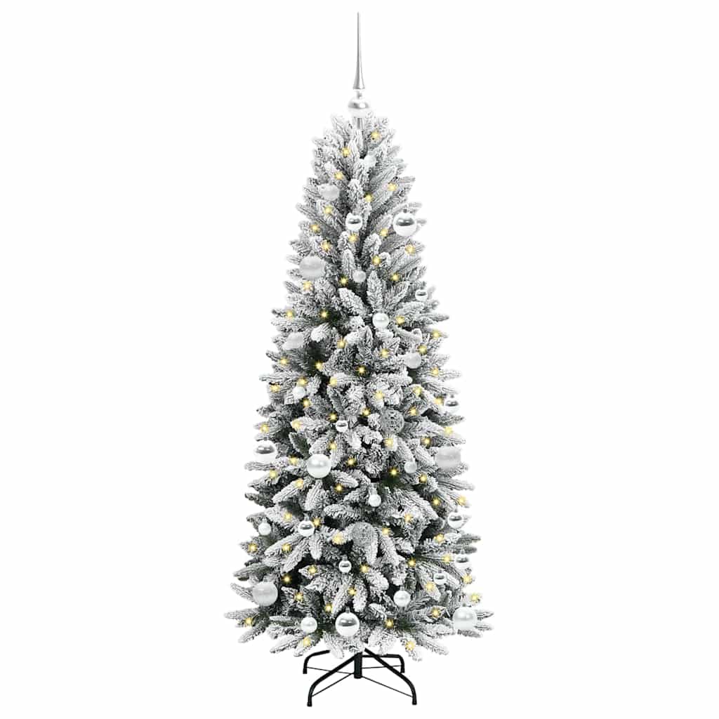 vidaXL Künstlicher Weihnachtsbaum mit 150 LEDs mit Ständer Weiß 150 cm