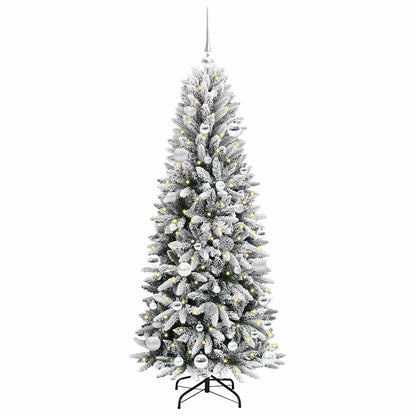 vidaXL Künstlicher Weihnachtsbaum mit 150 LEDs mit Ständer Weiß 150 cm