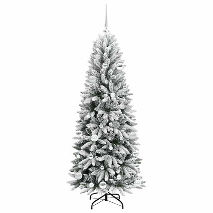 vidaXL Künstlicher Weihnachtsbaum mit 150 LEDs mit Ständer Weiß 150 cm