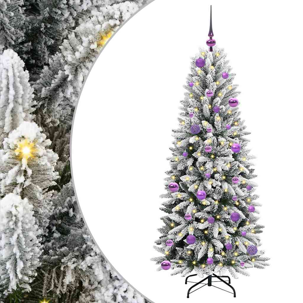 Künstlicher Weihnachtsbaum mit 150 LEDs mit Ständer Weiß 150 cm