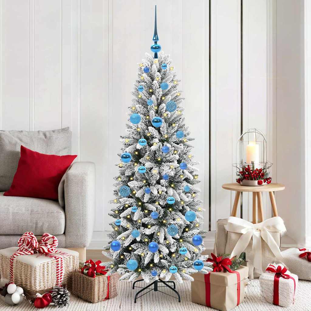 vidaXL Künstlicher Weihnachtsbaum mit 150 LEDs mit Ständer Weiß 150 cm