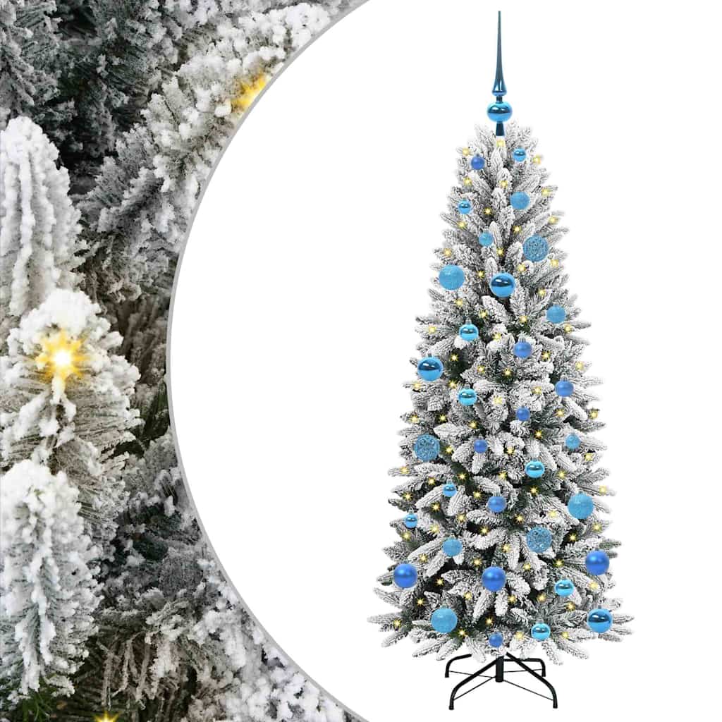 vidaXL Künstlicher Weihnachtsbaum mit 150 LEDs mit Ständer Weiß 150 cm