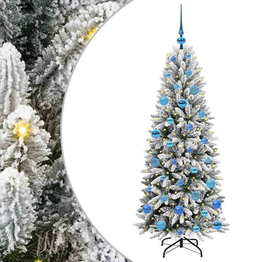 vidaXL Künstlicher Weihnachtsbaum mit 150 LEDs mit Ständer Weiß 150 cm