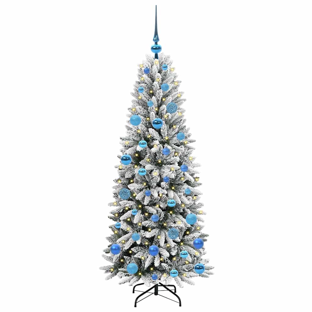 vidaXL Künstlicher Weihnachtsbaum mit 150 LEDs mit Ständer Weiß 150 cm