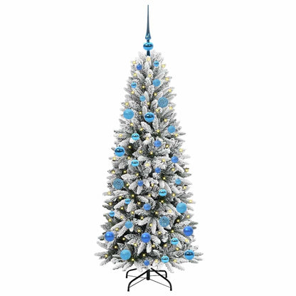 vidaXL Künstlicher Weihnachtsbaum mit 150 LEDs mit Ständer Weiß 150 cm