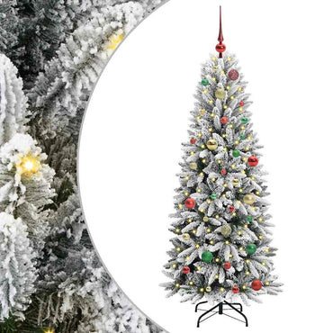 vidaXL Künstlicher Weihnachtsbaum mit 150 LEDs mit Ständer Weiß 150 cm