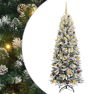 vidaXL Sapin de Noël artificiel avec 300 LED et support Blanc 180 cm