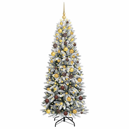 vidaXL Sapin de Noël artificiel avec 300 LED et support Blanc 180 cm