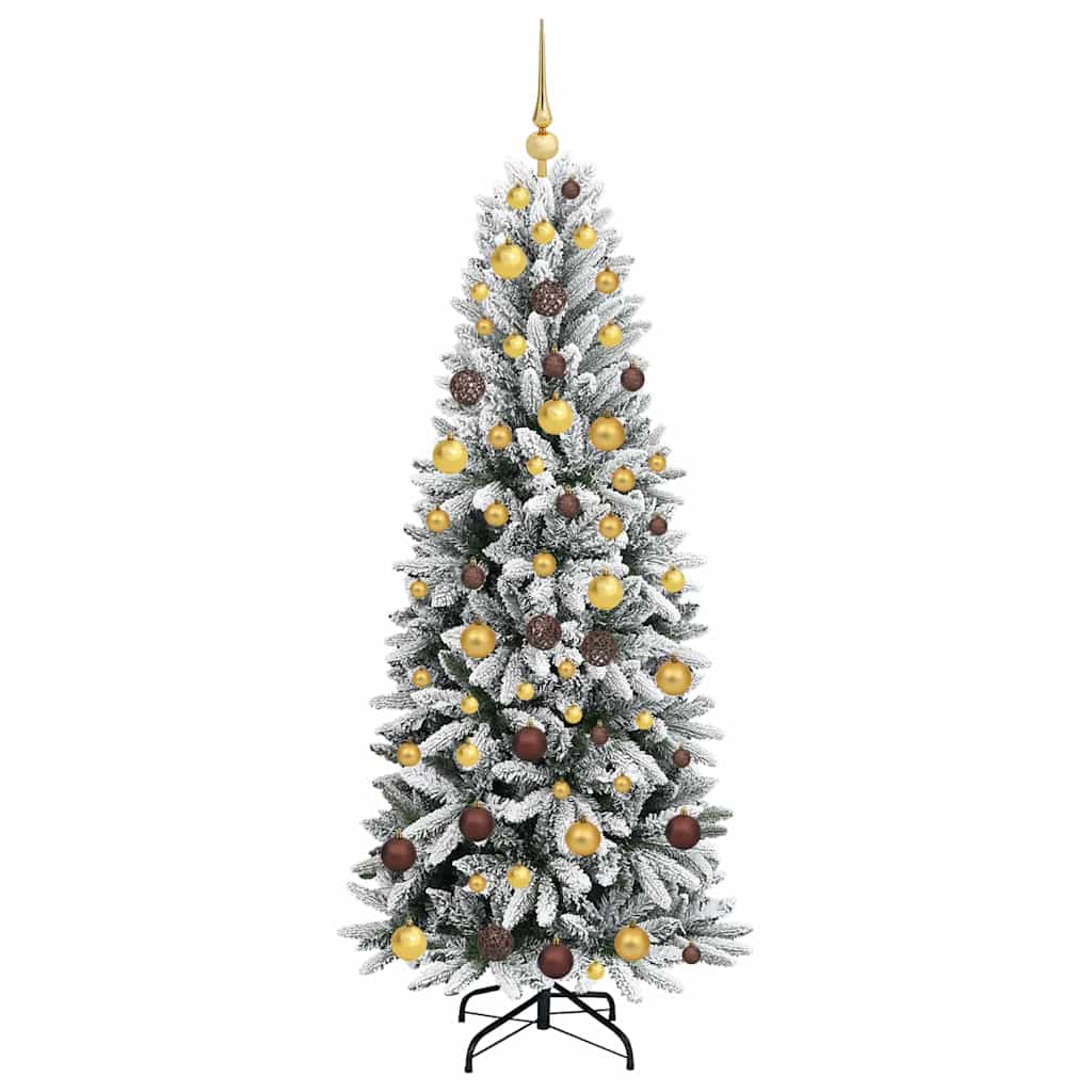 vidaXL Sapin de Noël artificiel avec 300 LED et support Blanc 180 cm