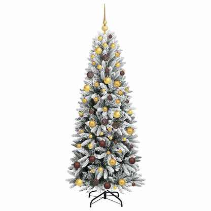 vidaXL Sapin de Noël artificiel avec 300 LED et support Blanc 180 cm