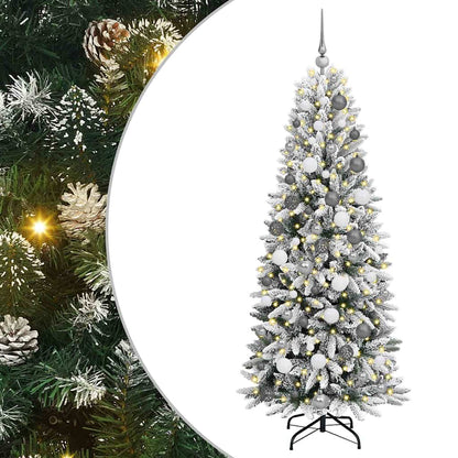 vidaXL Künstlicher Weihnachtsbaum mit 300 LEDs mit Ständer Weiß 180 cm