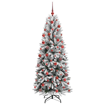 vidaXL Sapin de Noël artificiel avec 300 LED et support Blanc 180 cm
