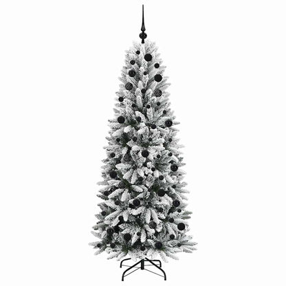 vidaXL Sapin de Noël artificiel avec 300 LED et support Blanc 180 cm