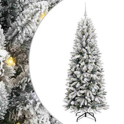 vidaXL Sapin de Noël artificiel avec 300 LED et support Blanc 180 cm