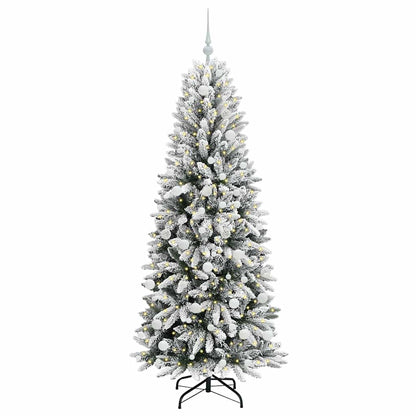 vidaXL Sapin de Noël artificiel avec 300 LED et support Blanc 180 cm
